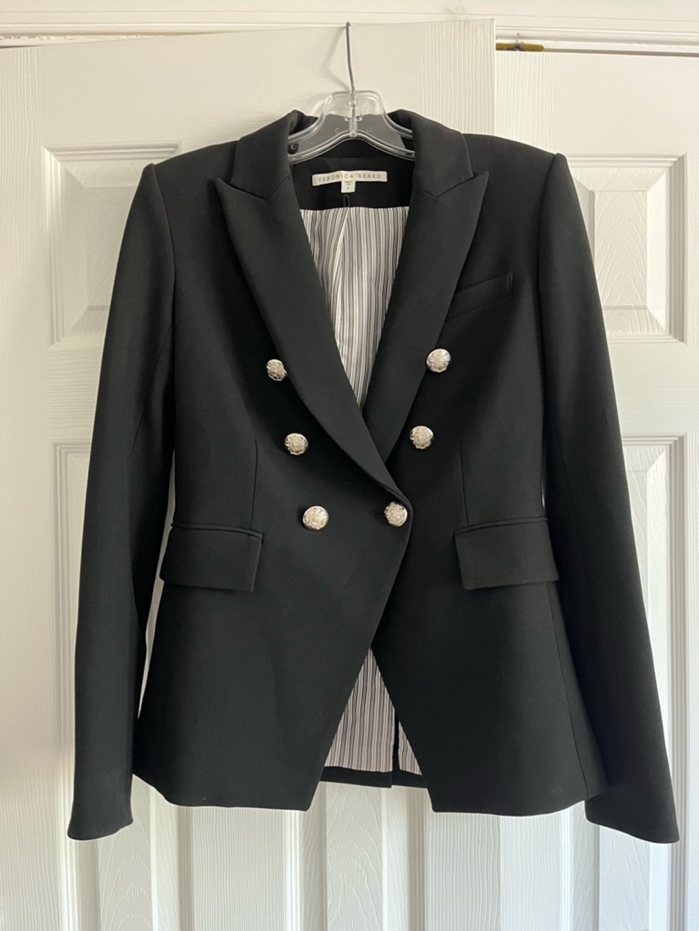 Veronica Beard Miller Blazer Black Silver Buttons size 2 - Picture 2 of 6
